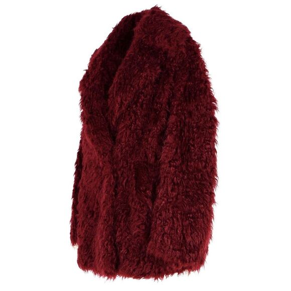 Msgm Burgundy Acrylic Blend Coat Women - Picture 2 of 3